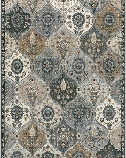 Lahome Moroccan Trellis Washable Runner Rug, 2x6 Runners for Hallways 6 Feet Non Slip Vintage Laundry Room Rug Vintage Ultra-Thin Long Carpet for Kitchen Bedroom, Grey