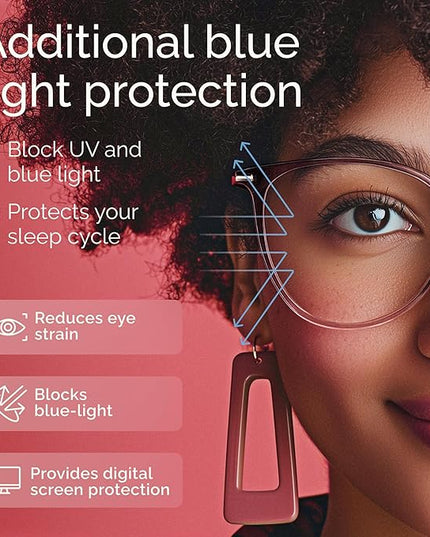 Gaoye Blue Light Blocking Glasses - Trending Round TR90 Frames, Metal Arms, UV400 Protection - Matching Soft Case