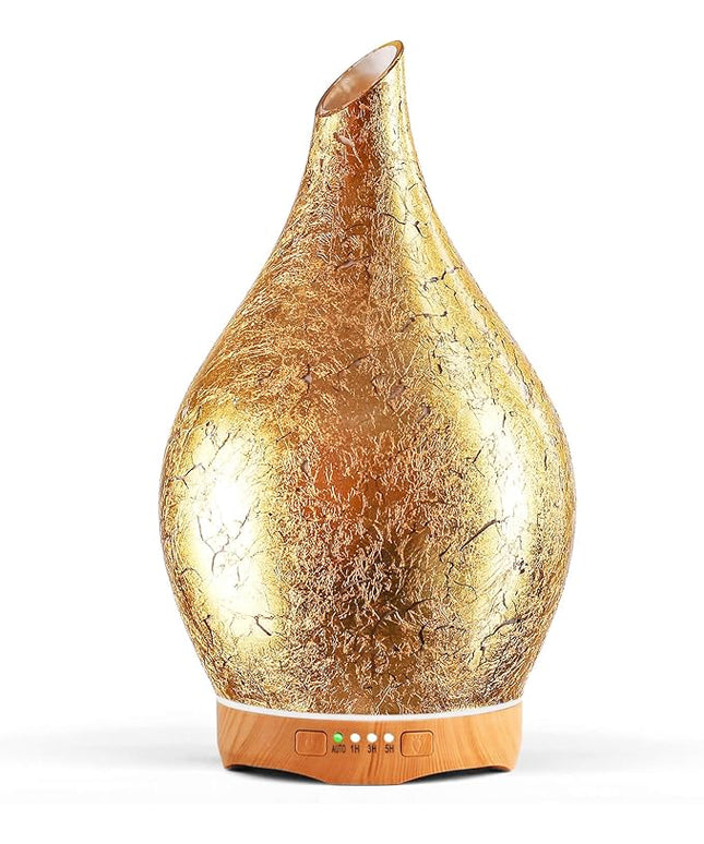 Porseme 280ml Essential Oil Diffuser, 3D Glass Aromatherapy Diffusor, Ultrasonic Cool Mist BPA Free Aroma Humidifier with Timer and Color Changing Function, Waterless Shut-Off for Home Office Room