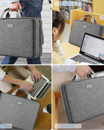 ZINZ Laptop Case 15 15.6 16 inch Sleeve, Expandable Computer Hand Bag with Multi-pockets Compatible with MacBook Pro 16 inch M4/M3/M2/M1, MacBook Air/Pro 15 inch and 15-16 inch Notebooks，G01DG01