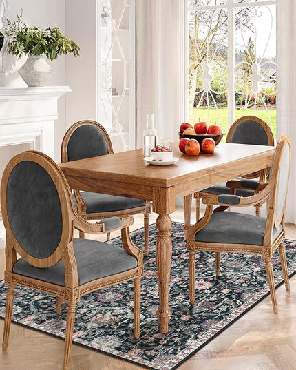 Lahome Moroccan Machine Washable Rugs for Living Room, 4x6 Rug for Bedroom Non-Slip Vintage Trellis Ultra-Thin Throw Carpet for Dining Room Office Nursery, Black/Multi