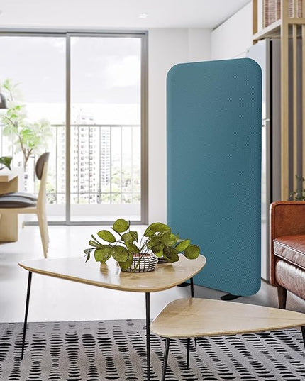 DECOLAB Freestanding Room Partition, Indoor Privacy Panel for Studio Apartment, Living Room, Bedrooms, Home Offices, Worksapces, Anti Scratch, 29"x65", Sapphire