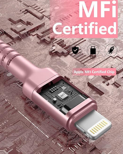 USB C iPhone Charger Cable Fast Charging, 2Pack 6FT USB Type C to Lightning Cable [Apple MFi Certified] iPhone Fast Charger Cord Compatible with iPhone 14/13/12/11 Pro Max/XS MAX/XR/XS/8/iPad-Pink