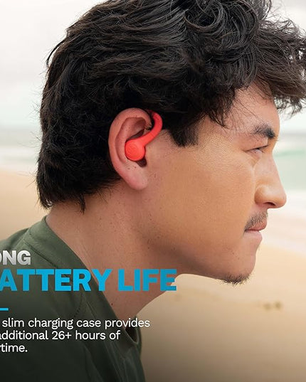 JLab Go Sport+ Wireless Workout Earbuds Featuring C3 Clear Calling, Secure Earhook Sport Design, 35+ Hour Bluetooth Playtime, and 3 EQ Sound Settings (Coral)