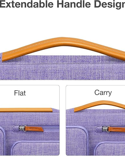 MOSISO 360 Protective Laptop Case 16 inch, 15-15.6 inch Laptop Sleeve Compatible with MacBook Pro 16, HP, Acer, Dell, Lenovo, ASUS, Side Open Carrying Case with 4 Zipper Pockets&Handle, Purple