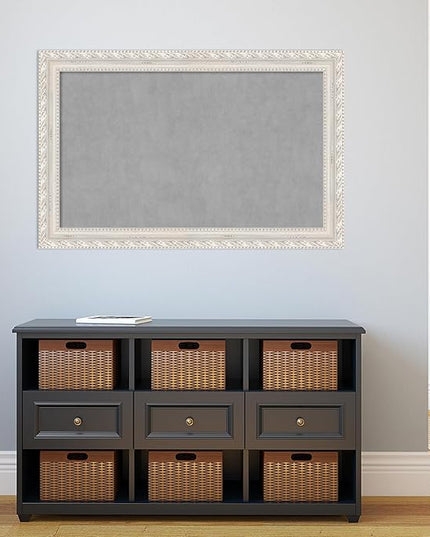 Amanti Art White Framed Magnetic Board 30x46 Large Vision Board for use with Magnets, 100% Metal Sheet to Display Items as Office Decor or for Home Organization in mudroom, Kitchen or Kids Room