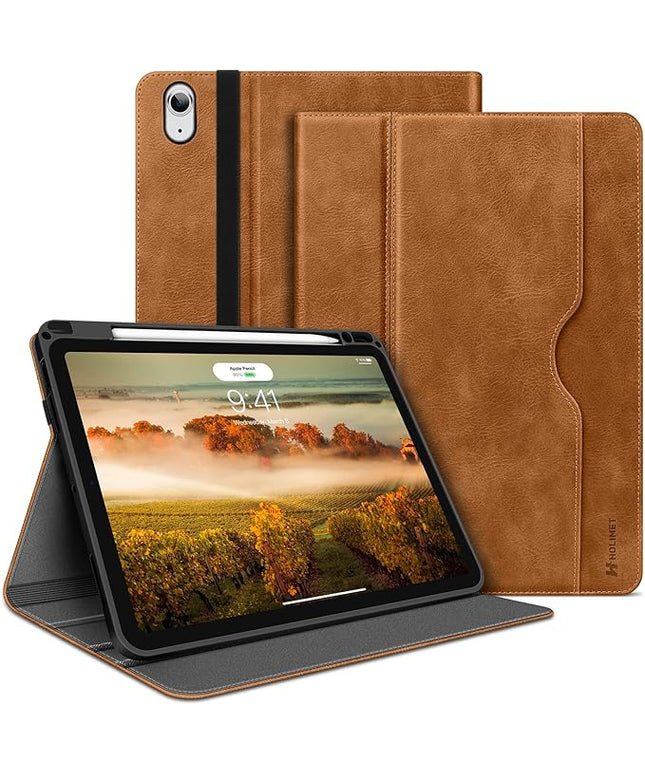H HOLIMET Case for iPad Air 11 Inch M3/M2 (2025/2024)/iPad Air 4th/5th Generation 10.9 Inch 2022/2020 with Pencil Holder Soft Back Shockproof Protective Vegan Leather