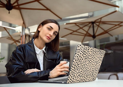 DONGKE for M4 MacBook Air 13.6 Inch Case 2025 2024 2023 2022 Model A3240 A3113 A2681 M3 M2 Chip, Plastic Hard Shell Case Cover with Touch ID for MacBook Air 13 Inch M4 - Cheetah Spots