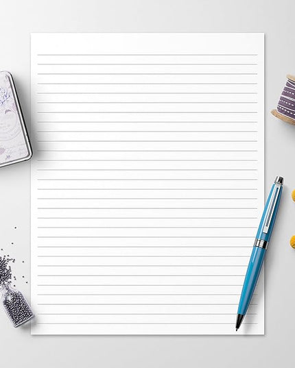 321Done Wide-Ruled Notepad (8.5" x 11") Made in USA, 50 Sheets, Letter Size, Large Tear Off Edge Glued, Planning Memo Pad, Unisex Minimalist Simple Lined Wide Spaced Writing Pad