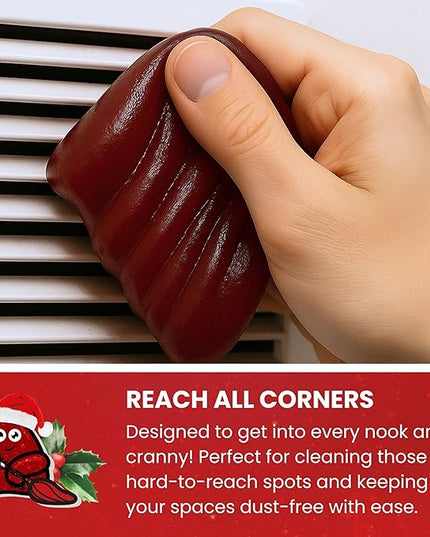 Slime Buddies Car Cleaning Gel Putty - Christmas Spice Scented Interior Detailing Tool for Cup Holders, Air Vents & Keyboard - Reusable Auto Detailing Accessories - Dust Remover Goop