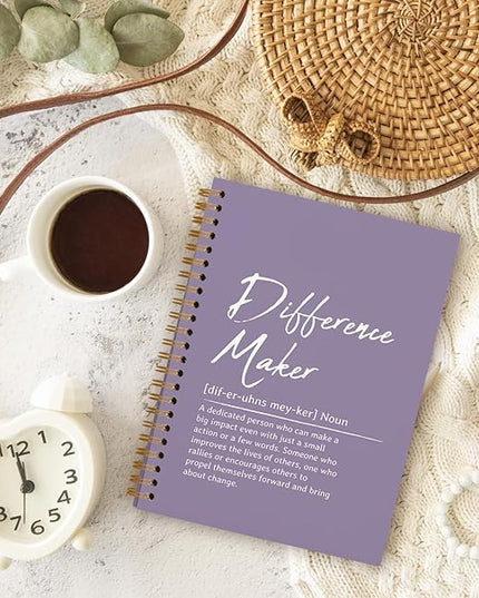 OXW Purple Meeting Notebooks for Work, Difference Maker Gift Office Work Notebook Journal for Writing Note Taking, Thank You Gifts for Women Men Leader Boss Mentor Principal Manager, 5.5"x8.3"