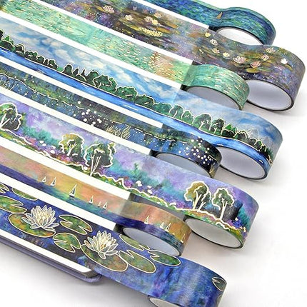 27 Rolls Washi Tape Set - Monet Gold Foil Vintage Decorative Masking Tape,Adhesive Craft Tapes for Scrapbooking Supplies,Journaling Supplies,Diy Crafts,Junk Journal Supplies, School Supplies