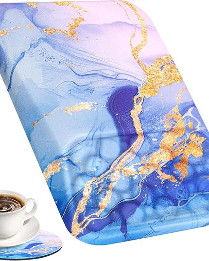 Ospelelf Mouse Pad with Wrist Rest Ergonomic Comfortable Pain Relief Mousepad Wrist Support for Computer Blue Marble