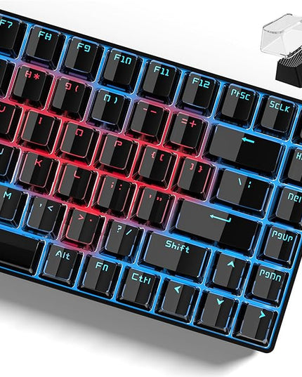Womier Keycaps - Black Jelly Keycaps, Crystal Shine Through Custom Key caps Set 60% 75% 100% Percent, 130 Keys OEM Profile for 61/68/84/87/98/100 Cherry Gateron MX Mechanical (Black)