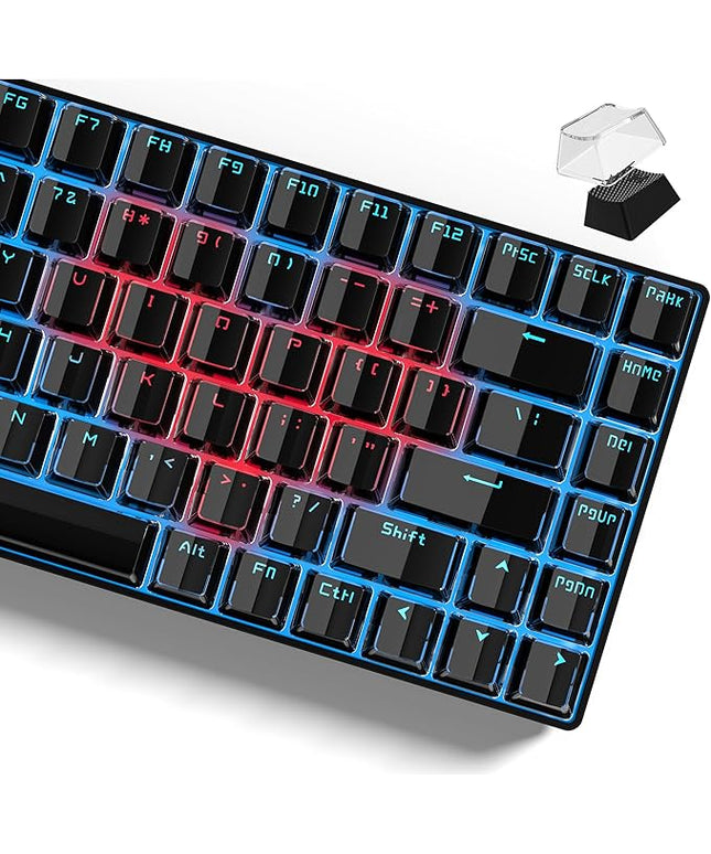 Womier Keycaps - Black Jelly Keycaps, Crystal Shine Through Custom Key caps Set 60% 75% 100% Percent, 130 Keys OEM Profile for 61/68/84/87/98/100 Cherry Gateron MX Mechanical (Black)