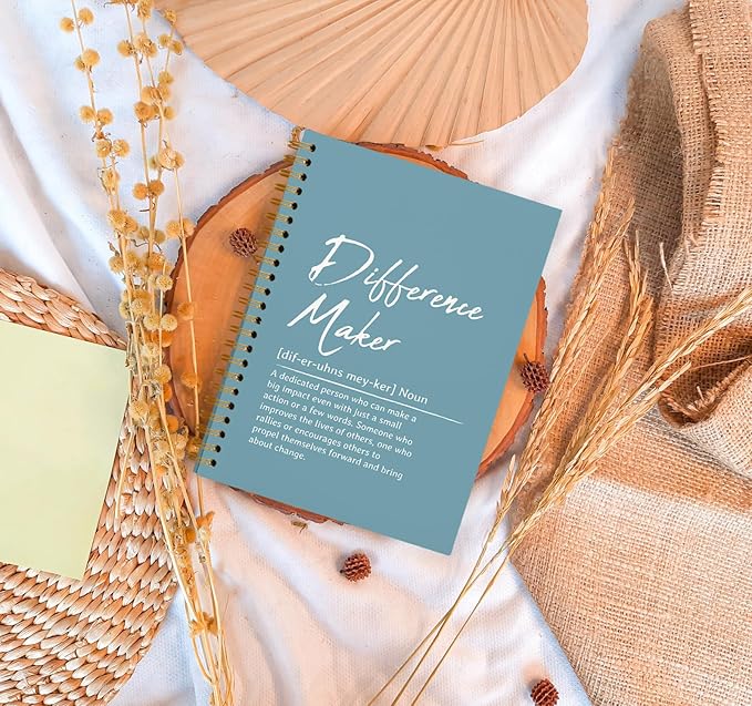 OXW Blue Meeting Notebooks for Work, Difference Maker Gift Office Work Notebook Journal for Writing Note Taking, Thank You Gifts for Women Men Leader Boss Mentor Manager Principal, 5.5"x8.3"