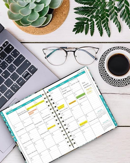 Ymumuda 2026 Planner, Daily Weekly and Monthly Planner，Jan 2026 - Dec 2026, 8.4" x 6.3", 2026 Calendar Planner Book with Tabs, Spiral Notebook with Inner Pocket for Office Home School Supplies