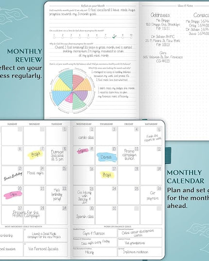 Legend Planner Hourly Schedule Edition – Deluxe Weekly & Daily Organizer with Time Slots. Time Management Appointment Book Journal for Work & Personal Life, Undated, A5 Hardcover – Dark Teal Gold