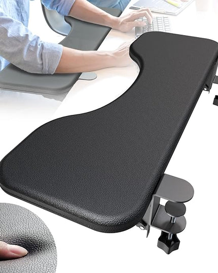 NODOCA Arm Rest for Desk, Ergonomics Wrist Rest, Desk Extender, Soft Sponge Built-in, Comfortable Arm Support for Desk, Wrapped in Eco-Friendly Leather, Foldable Elbow Rest for Desk(1, Black, 26.5'')