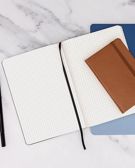 PAPERAGE Graph Paper Journal Notebook, (Dark Green), 160 Pages, Medium 5.6 in x 8 in - 100 GSM Thick Paper – Hardcover Grid Notebook for Work or School