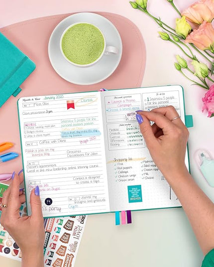 GoGirl Planner and Organizer for Women – Compact Size Weekly Planner, Goals Journal & Agenda to Improve Time Management, Productivity & Live Happier. Undated – Start Anytime, Lasts 1 Year – Turquoise