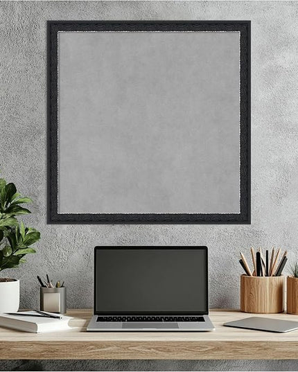 Amanti Art Black Framed Magnetic Board 22x22 Medium Vision Board for use with Magnets, 100% Metal Sheet to Display Items as Office Decor or for Home Organization in mudroom, Kitchen or Kids Room