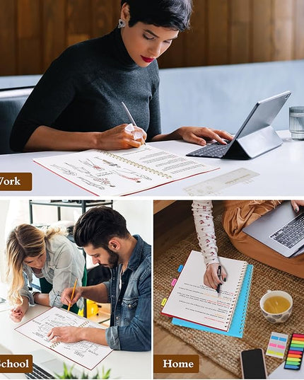 Dotted Notebook, Spiral Notebook Journal 8.5” x 11”, A4 Large Dot Grid Notebooks for Women Men, 100 GSM Dotted Paper, Plastic Hardcover Spiral Bullet Journals for Work School Sketching, Red