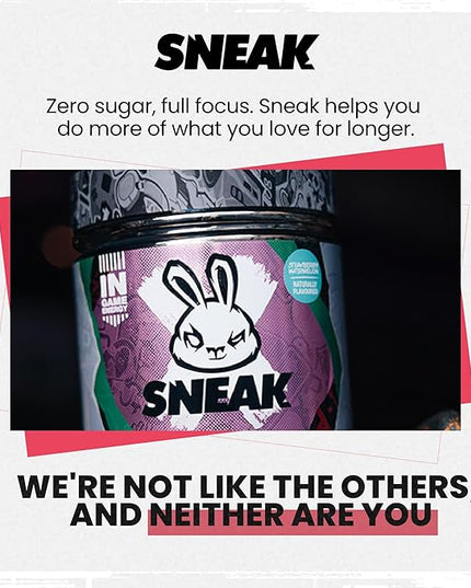 SNEAK Energy Drink Powder | Strawberry Watermelon | No Sugar. No Nasties. Just Natural Caffeine, Focus-Boosting Nootropics | 40 Servings