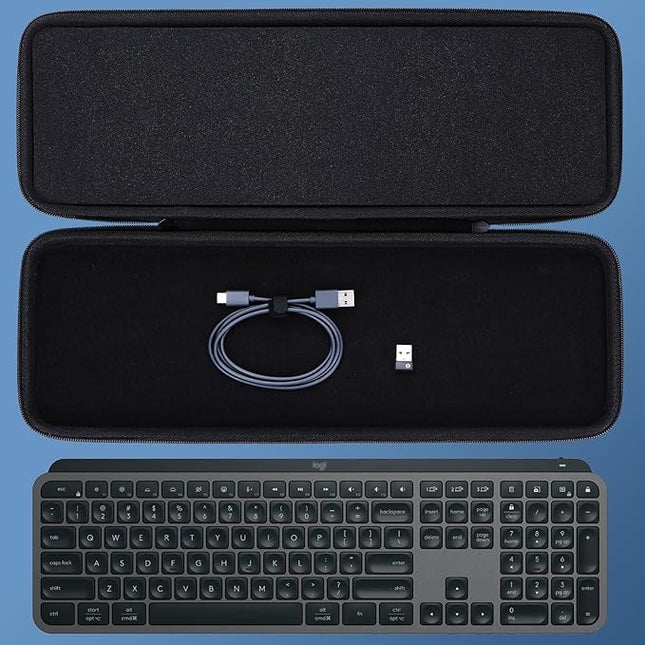 Hard Carry Case Compatible with Logitech MX Keys S or MX Keys Advanced Keyboard (Graphite case)
