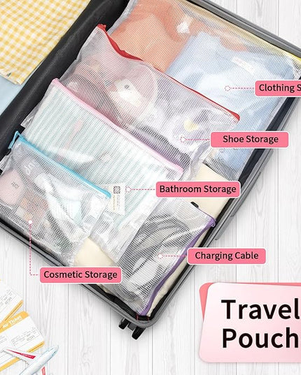 Umriox Zipper Pencil Pouches, 9.2 x 4.7 in (12 Colors, 12 Pack), Pencil Pouches Bulk, Clear Pencil Pouch for Office Supplies Cosmetics Travel Accessories