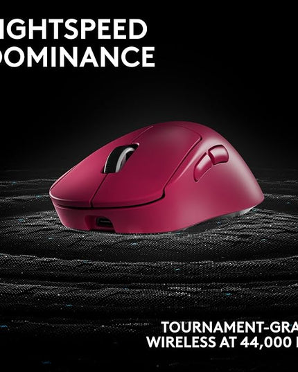 Logitech G PRO X Superlight 2 Wireless Gaming Mouse, 60g Pro-Grade with 5 Programmable Buttons, 44k DPI Sensor, 8kHz Report Rate, USB-C Charging for PC/Mac - Magenta