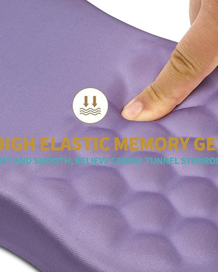 Hokafenle Ergonomic Mouse Pad Wrist Support with Massage Design, Wrist Rest Pain Relief Mousepad with Memory Foam&Non-Slip PU Base, Mouse Pads for Wireless Mouse & Desk (12x8 inch,Lavender)