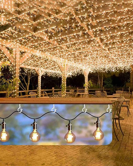 FSAH 48 PCS Q-Hanger Hooks, Screw Hooks for Outdoor String Lights, Safety Buckle Design Cup Eye Hook for Hanging Christmas Lights, Plants, Mounted on Wall Ceiling, Include 1 Wing Nut Driver, White