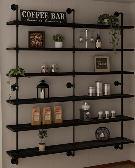 Floating Shelves for Wall Living Room Shelves Bookshelf Industrial Pipe Shelving Shelf Real Wood Planks 60 inch Rustic Wall Shelves Hanging Bookshelves Farmhouse Kitchen Bar Shelving