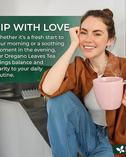FreshDrinkUS, Oregano Leaf Tea | 75 Tea Bags – Pure Herbal Infusion from Origanum vulgare - Naturally Bold & Aromatic Flavor - Premium Quality, Sustainably Sourced. Vegan