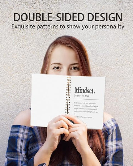 Knibeo Mindset Inspirational Notebooks Journal - Notebooks for School, 5.5×8.3 Inch Inspirational Spiral Bound Notebook with 164 Pages, College School Supplies pvc notebook