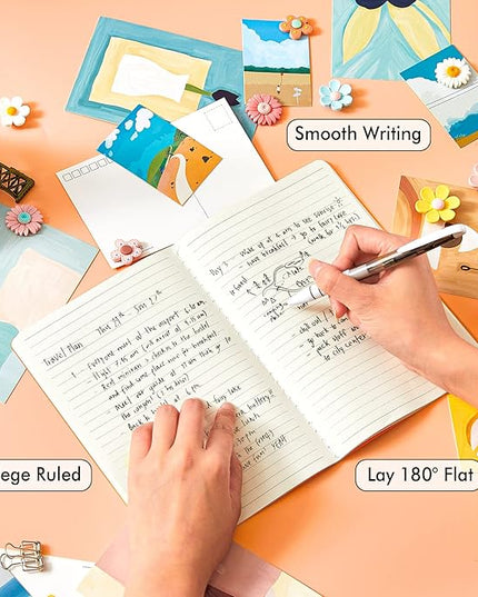 feela 36 Pack Soft Cover Journal Bulk, Lined Blank Travel Journal for Women Men Writing, Notebooks College Ruled for Work, Note Taking Notebook School Business Supplies, 8.2” x 5.5”, A5, Orange