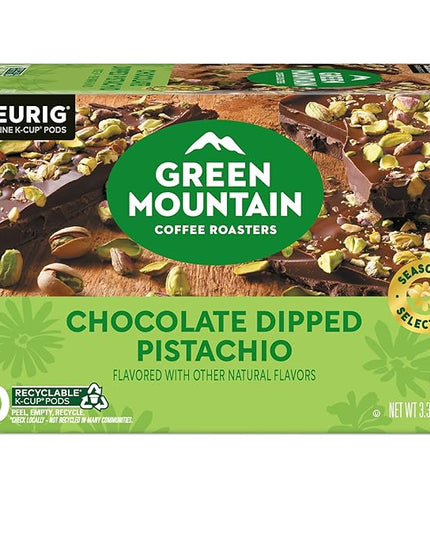 Green Mountain Coffee Roasters Chocolate Dipped Pistachio, Single-Serve Keurig K-Cup Pods, 6 Boxes of 10 (60 Count Total)