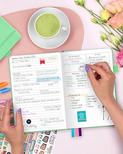 GoGirl Planner and Organizer for Women – A5 Size Weekly Planner, Goals Journal & Agenda to Improve Time Management, Productivity & Live Happier. Undated – Start Anytime, Lasts 1 Year – Mint Green