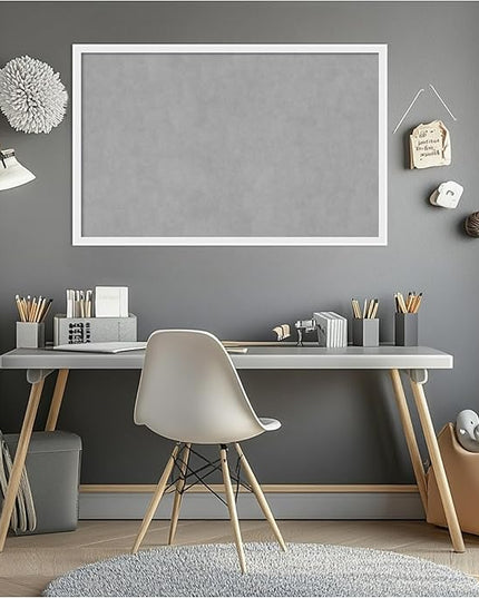 Amanti Art White Framed Magnetic Board 21x33 Large Vision Board for use with Magnets, 100% Metal Sheet to Display Items as Office Decor or for Home Organization in mudroom, Kitchen or Kids Room