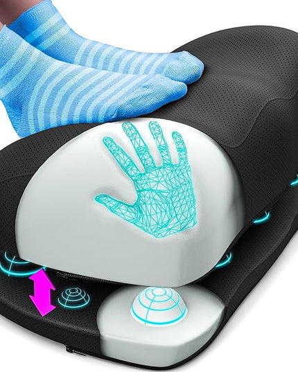 Everlasting Comfort Adjustable Cloud Foot Rest for Under Desk at Work with Pressure Point Nodes - Comfortable Memory Foam Office Foot Stool & Under Desk Pillow for Gaming & Home Accessories