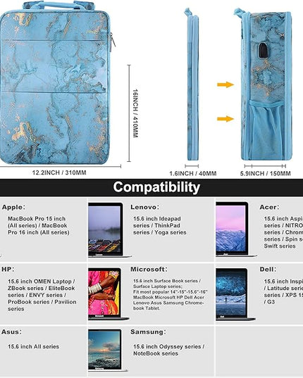 ZINZ Slim & Expandable Laptop Backpack 15 15.6 16 Inch Sleeve, Spill-Resistant Notebooks Bag Case for Most 14-16 Inch MacBooks Surface-Books Dell HP Lenovo Asus Computers,B01M01
