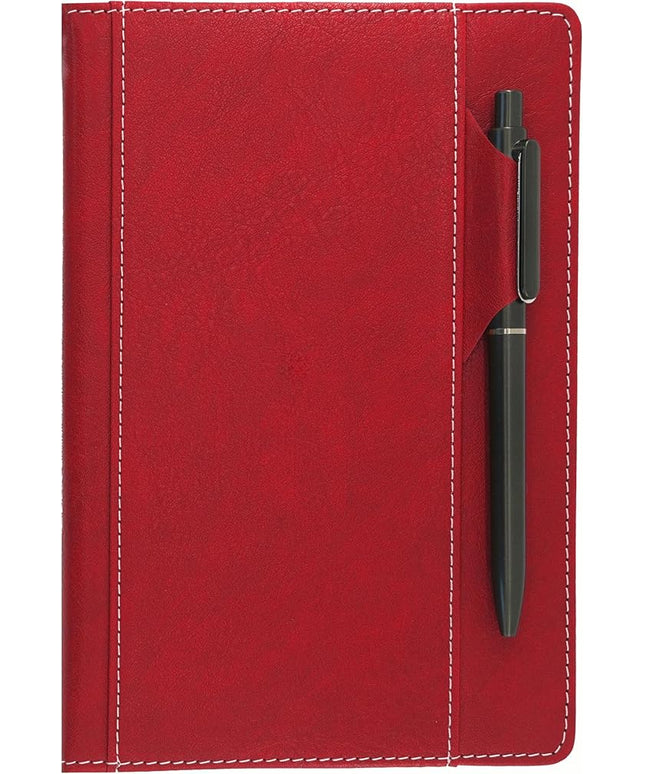 SLFreMint Premium Hardcover Notebook with Pen and Pen Holder Clip, Card Pockets, 240 Pages, College Ruled, 80GSM, Leather Note Book for Work, Study, Diary and Other Scenarios, Suitable Journal for Both Men and Women