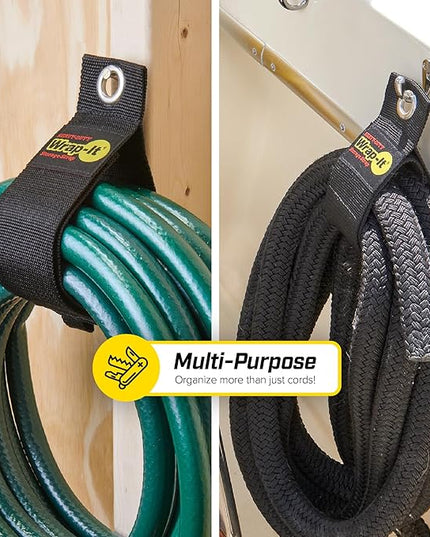 Heavy-Duty Wrap-It Storage Straps, 22" (2 Pack) - Hook and Loop Organizer Hanger for Extension Cords, Cables, Hoses, Rope and More for Garage, Home, Shop, Boat and RV Organization