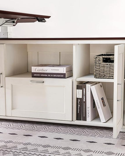 EUREKA ERGONOMIC 60x26 Executive Standing Desk with File Cabinet Drawers,L Shaped Adjustable Height Desk Home Office Computer Desk with Storage