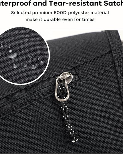 OIWAS Messenger Bag for Women, 17 Inch Laptop Crossbody Bags Men Casual Satchel Shoulder Bag College Travel Office Briefcase (Black, 17 inch)