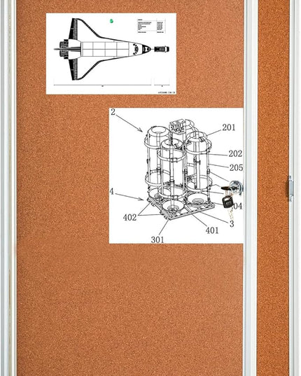 BIBOC EnclosedCork Bulletin Board 36x24 inch Lockable Cork Noticeboard Display Cases Tamperproof Notice Poster Memo Board with Class 1 Aluminum Frame (Cork, 24×36 inches)