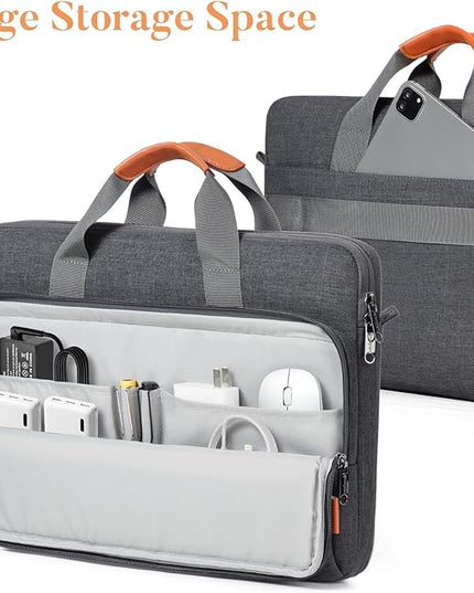 17 17.3 18 inch Laptop Computer PC Shoulder Bag Carrying Case, Water-Repellent Fabric Briefcase, Lightweight Toploader, Business Casual or School