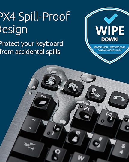 Kensington MK7500F Silent Mechanical Keyboard – Full Size, Wireless, Backlit, Rechargeable Battery, Customizable Keys, Spill-Proof, Includes Wrist Rest, Windows & macOS
