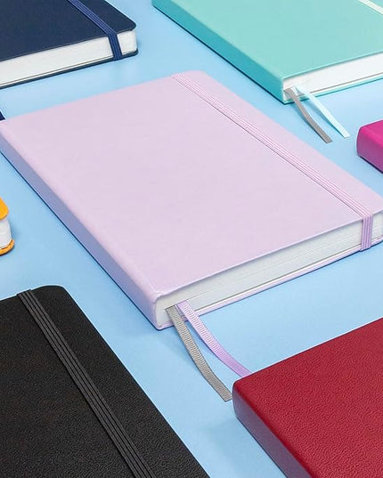 PAPERAGE Lined Journal Notebook, (Lavender), 252 Pages, Medium 5.6 in x 8 in - 100 GSM Thick Paper – Hardcover Journaling Notebook for Work, School & Note Taking